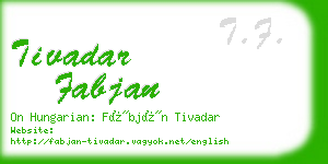 tivadar fabjan business card